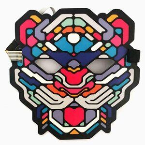 Sound Reactive LED Mask Sound Activated Light Street Dance Lion Halloween